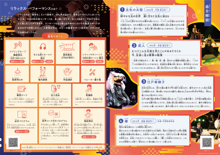 「リラックス・パフォーマンス みんなの和太鼓コンサート」プログラム中面